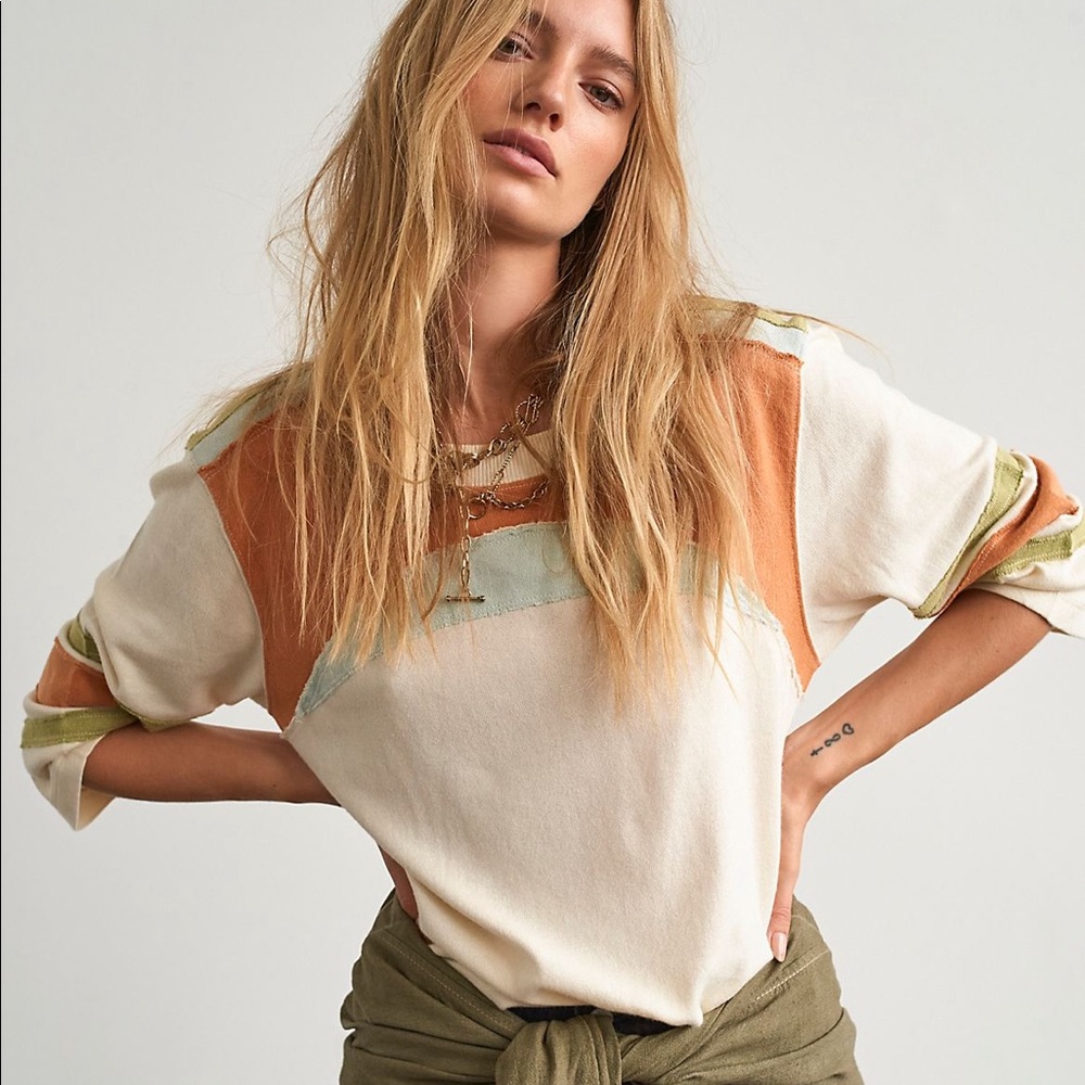 Free People - Quarter Sleeve Tee Shirt